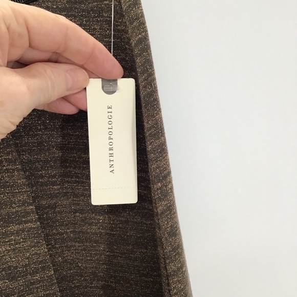 Anthropologie HD In Paris Glistened Metallic Hi-Low Skirt Career Gold NWT Size S - Picture 5 of 9